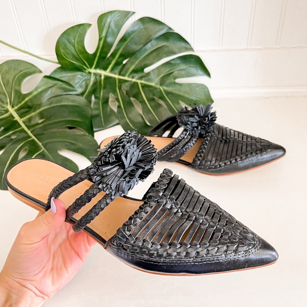 Ulla Johnson Marah Woven Leather Pointed Toe Flat Mules